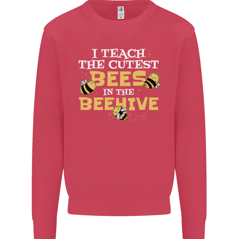 Teaching I Teach the Cutest Bees Teacher Kids Sweatshirt Jumper Heliconia
