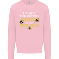 Teaching I Teach the Cutest Bees Teacher Kids Sweatshirt Jumper Light Pink