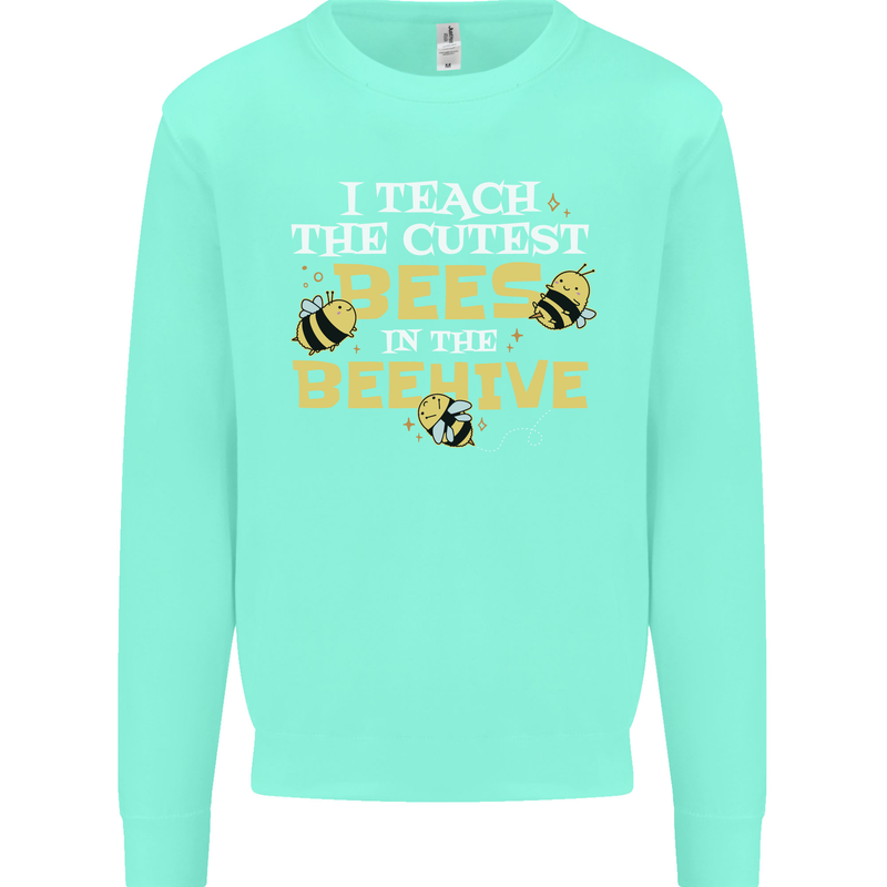 Teaching I Teach the Cutest Bees Teacher Kids Sweatshirt Jumper Peppermint