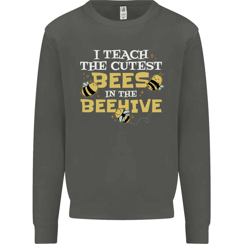 Teaching I Teach the Cutest Bees Teacher Kids Sweatshirt Jumper Storm Grey