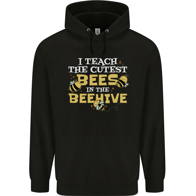 Teaching I Teach the Cutest Bees Teacher Mens 80% Cotton Hoodie Black