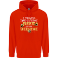 Teaching I Teach the Cutest Bees Teacher Mens 80% Cotton Hoodie Bright Red