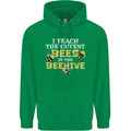 Teaching I Teach the Cutest Bees Teacher Mens 80% Cotton Hoodie Irish Green