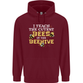 Teaching I Teach the Cutest Bees Teacher Mens 80% Cotton Hoodie Maroon
