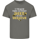 Teaching I Teach the Cutest Bees Teacher Mens Cotton T-Shirt Tee Top Charcoal