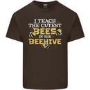 Teaching I Teach the Cutest Bees Teacher Mens Cotton T-Shirt Tee Top Dark Chocolate
