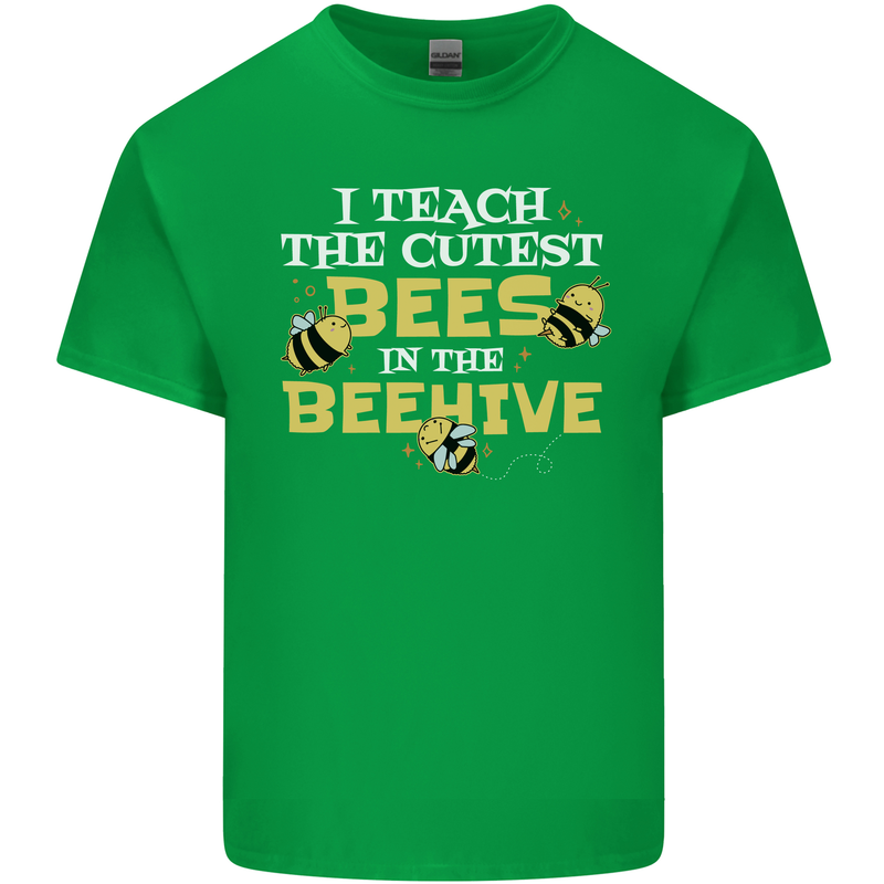 Teaching I Teach the Cutest Bees Teacher Mens Cotton T-Shirt Tee Top Irish Green
