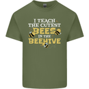 Teaching I Teach the Cutest Bees Teacher Mens Cotton T-Shirt Tee Top Military Green