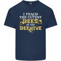 Teaching I Teach the Cutest Bees Teacher Mens Cotton T-Shirt Tee Top Navy Blue