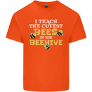 Teaching I Teach the Cutest Bees Teacher Mens Cotton T-Shirt Tee Top Orange