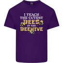 Teaching I Teach the Cutest Bees Teacher Mens Cotton T-Shirt Tee Top Purple