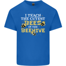 Teaching I Teach the Cutest Bees Teacher Mens Cotton T-Shirt Tee Top Royal Blue