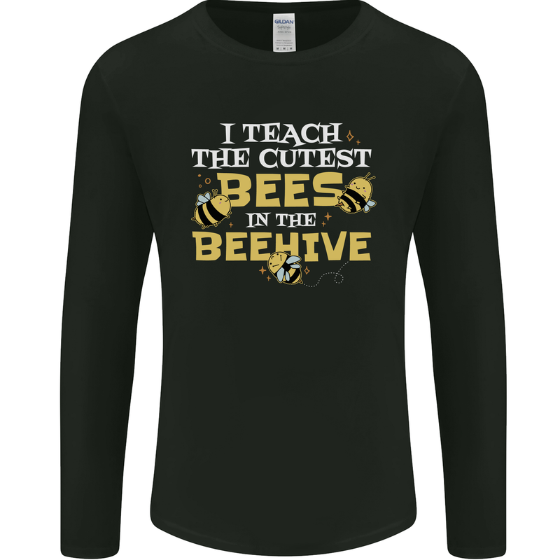 Teaching I Teach the Cutest Bees Teacher Mens Long Sleeve T-Shirt Black