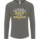 Teaching I Teach the Cutest Bees Teacher Mens Long Sleeve T-Shirt Charcoal