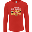 Teaching I Teach the Cutest Bees Teacher Mens Long Sleeve T-Shirt Red