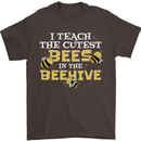 Teaching I Teach the Cutest Bees Teacher Mens T-Shirt 100% Cotton Dark Chocolate