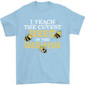 Teaching I Teach the Cutest Bees Teacher Mens T-Shirt 100% Cotton Light Blue