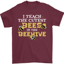 Teaching I Teach the Cutest Bees Teacher Mens T-Shirt 100% Cotton Maroon