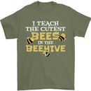 Teaching I Teach the Cutest Bees Teacher Mens T-Shirt 100% Cotton Military Green