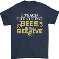 Teaching I Teach the Cutest Bees Teacher Mens T-Shirt 100% Cotton Navy Blue
