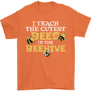 Teaching I Teach the Cutest Bees Teacher Mens T-Shirt 100% Cotton Orange
