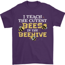 Teaching I Teach the Cutest Bees Teacher Mens T-Shirt 100% Cotton Purple
