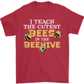 Teaching I Teach the Cutest Bees Teacher Mens T-Shirt 100% Cotton Red