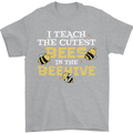 Teaching I Teach the Cutest Bees Teacher Mens T-Shirt 100% Cotton Sports Grey