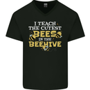 Teaching I Teach the Cutest Bees Teacher Mens V-Neck Cotton T-Shirt Black