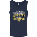 Teaching I Teach the Cutest Bees Teacher Mens Vest Tank Top Navy Blue
