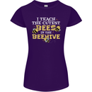 Teaching I Teach the Cutest Bees Teacher Womens Petite Cut T-Shirt Purple