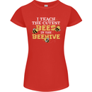 Teaching I Teach the Cutest Bees Teacher Womens Petite Cut T-Shirt Red