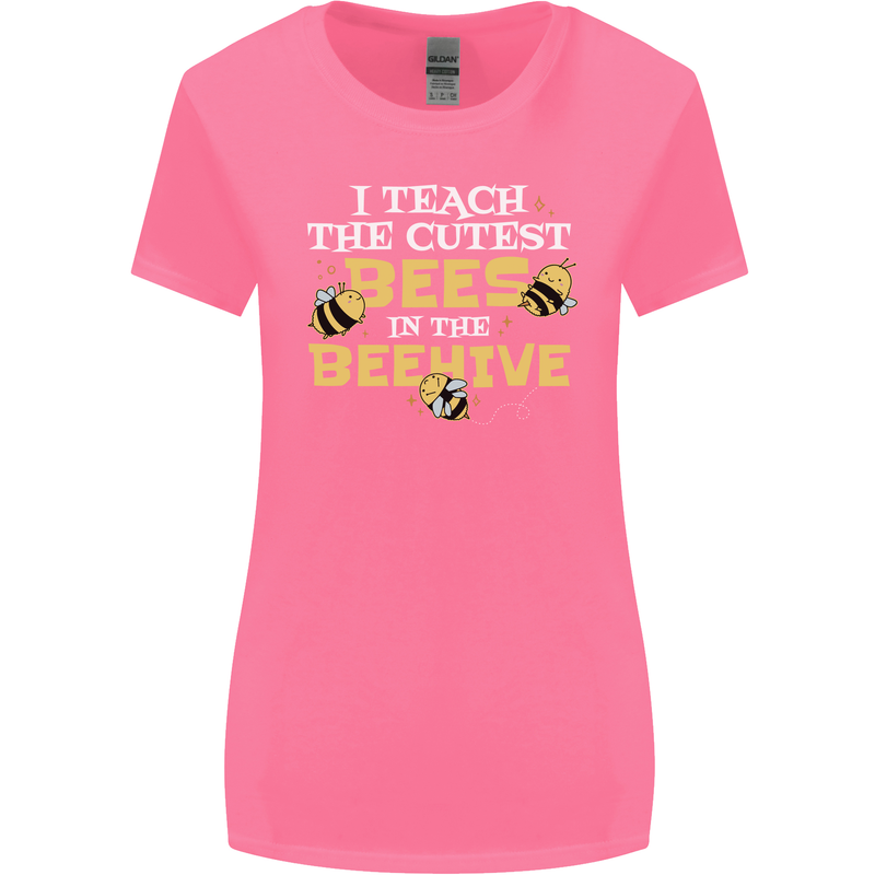 Teaching I Teach the Cutest Bees Teacher Womens Wider Cut T-Shirt Azalea