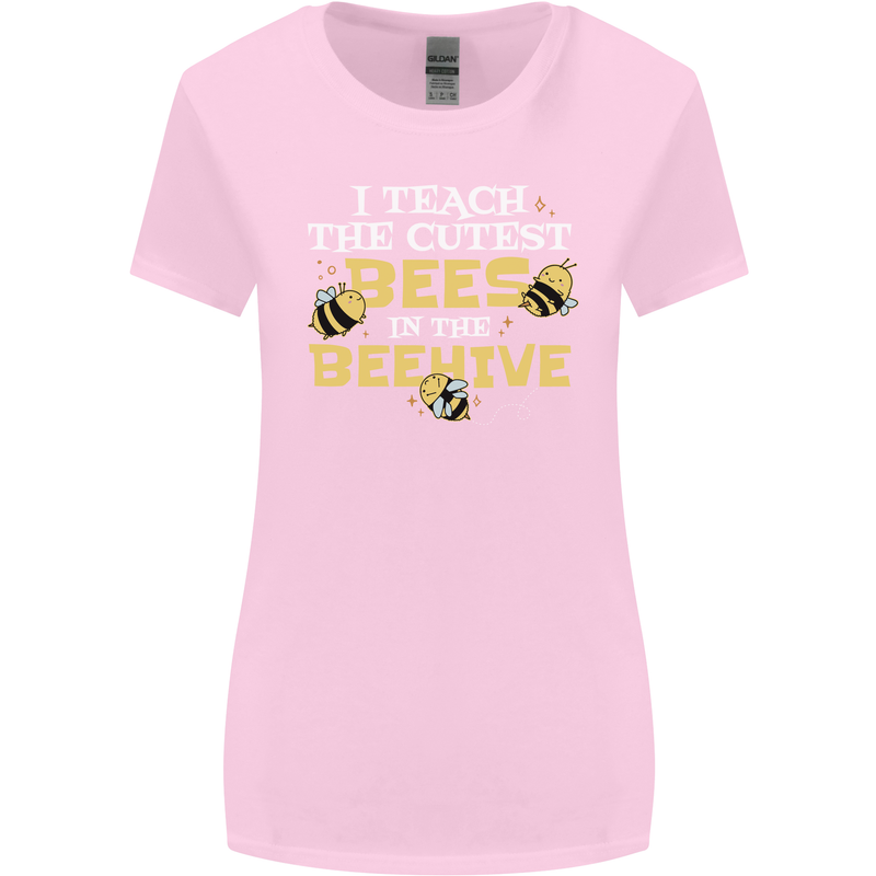 Teaching I Teach the Cutest Bees Teacher Womens Wider Cut T-Shirt Light Pink