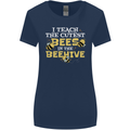 Teaching I Teach the Cutest Bees Teacher Womens Wider Cut T-Shirt Navy Blue