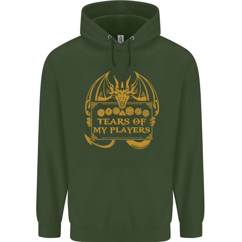 Tears of My Players RPG Role Playing Games Childrens Kids Hoodie Forest Green