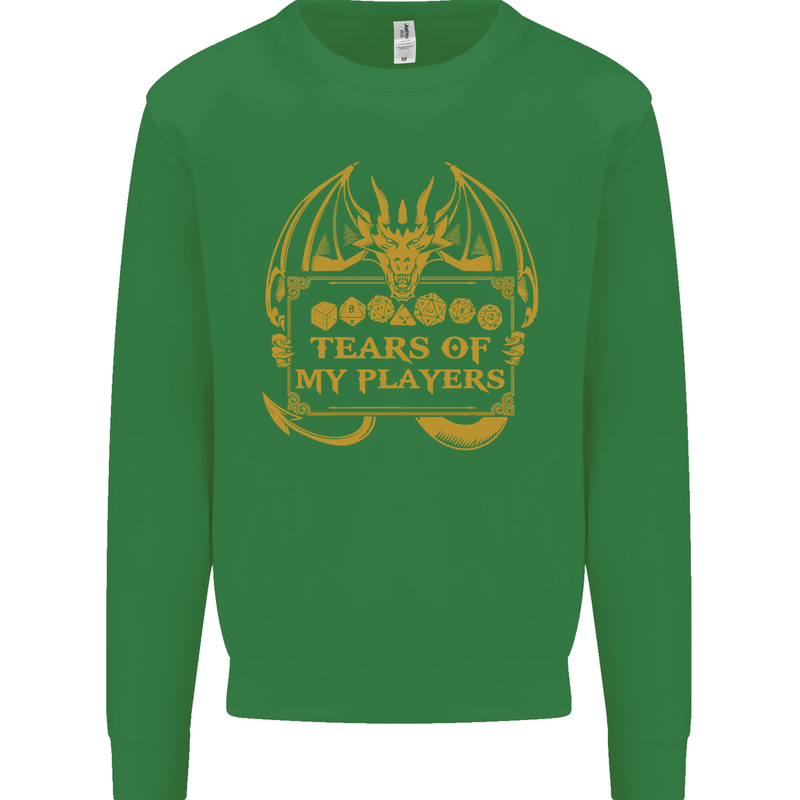 Tears of My Players RPG Role Playing Games Kids Sweatshirt Jumper Irish Green