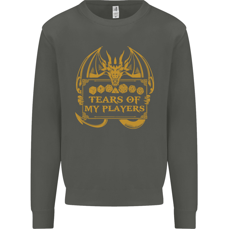 Tears of My Players RPG Role Playing Games Kids Sweatshirt Jumper Storm Grey