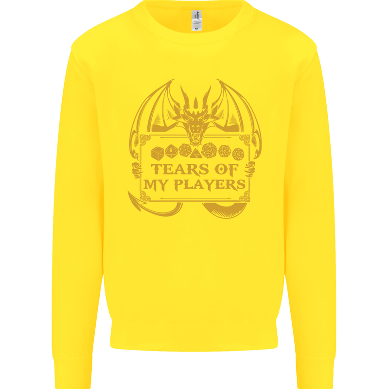 Tears of My Players RPG Role Playing Games Kids Sweatshirt Jumper Yellow