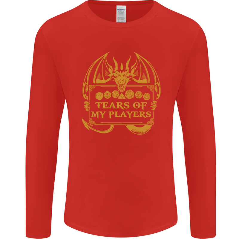 Tears of My Players RPG Role Playing Games Mens Long Sleeve T-Shirt Red