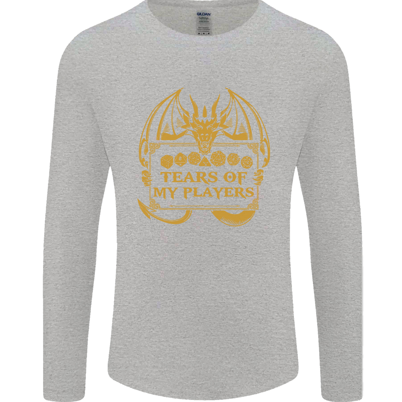 Tears of My Players RPG Role Playing Games Mens Long Sleeve T-Shirt Sports Grey