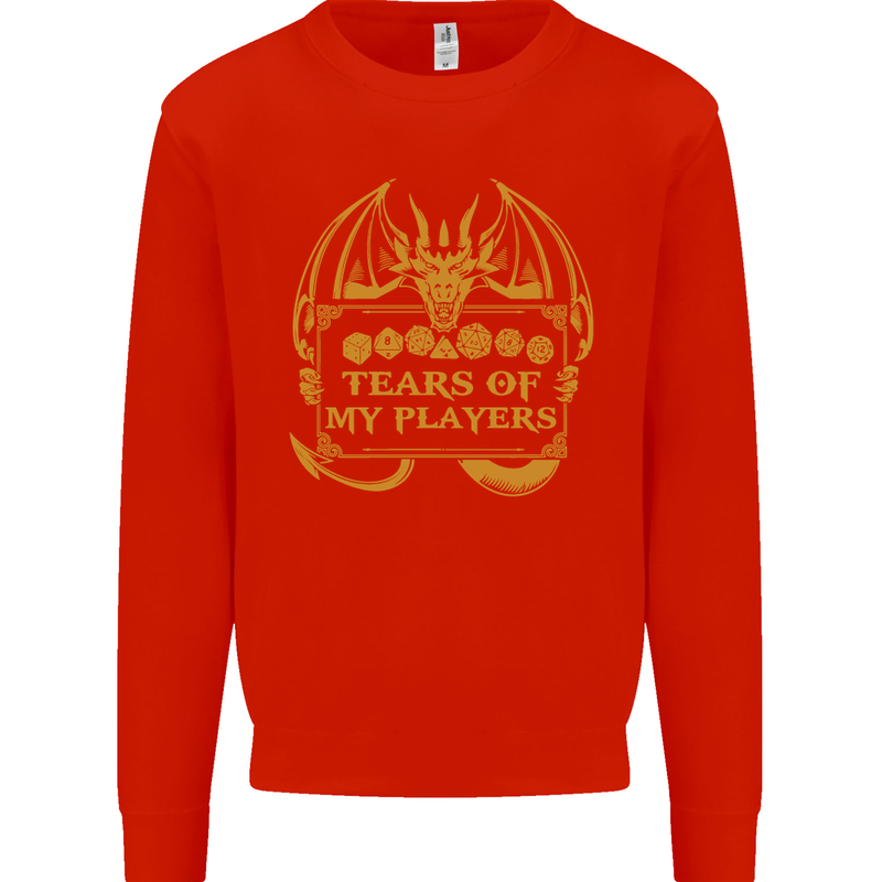 Tears of My Players RPG Role Playing Games Mens Sweatshirt Jumper Bright Red