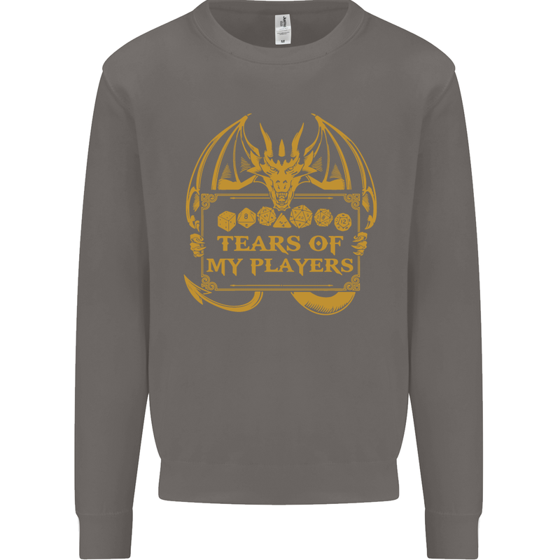 Tears of My Players RPG Role Playing Games Mens Sweatshirt Jumper Charcoal