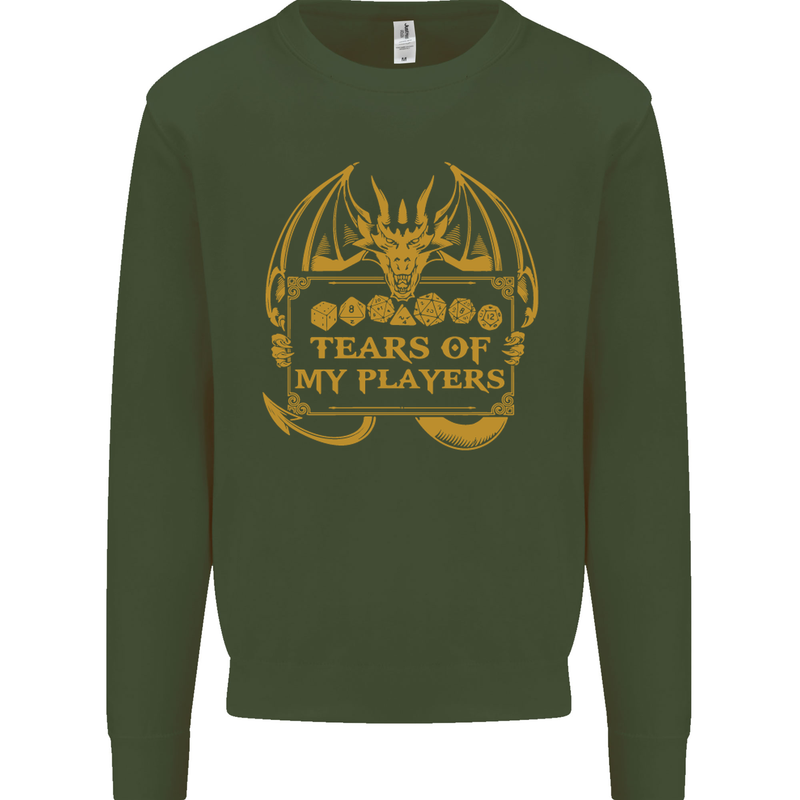 Tears of My Players RPG Role Playing Games Mens Sweatshirt Jumper Forest Green