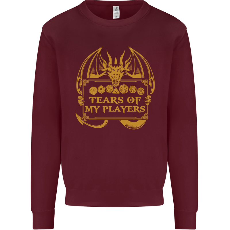 Tears of My Players RPG Role Playing Games Mens Sweatshirt Jumper Maroon