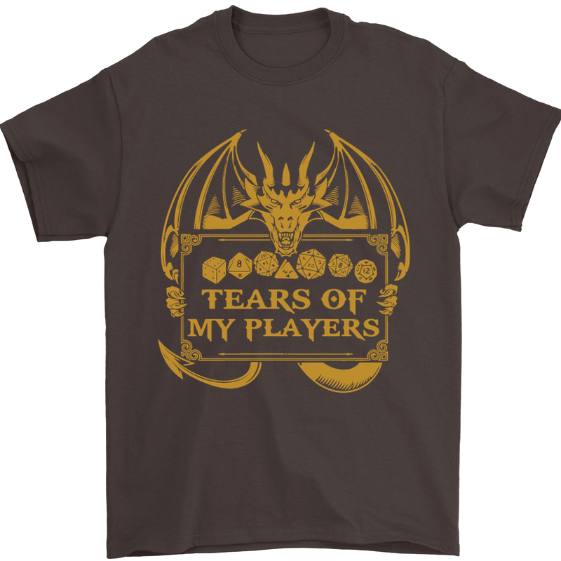 Tears of My Players RPG Role Playing Games Mens T-Shirt Cotton Gildan Dark Chocolate