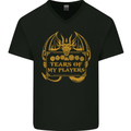 Tears of My Players RPG Role Playing Games Mens V-Neck Cotton T-Shirt Black