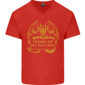 Tears of My Players RPG Role Playing Games Mens V-Neck Cotton T-Shirt Red