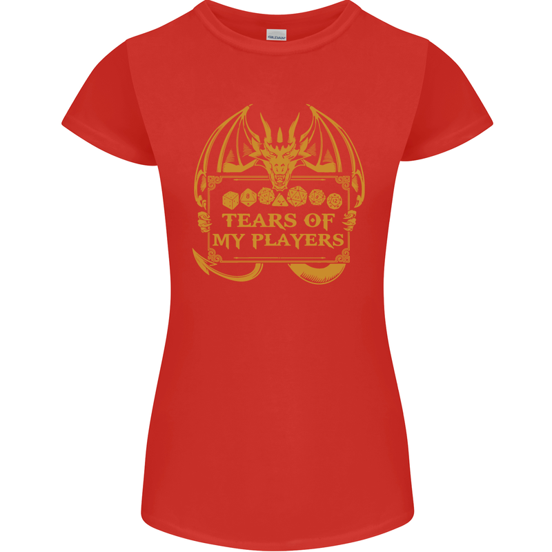 Tears of My Players RPG Role Playing Games Womens Petite Cut T-Shirt Red