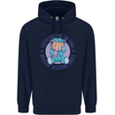 Tested Positive for Tired Teddy Bear Sleeping Childrens Kids Hoodie Navy Blue